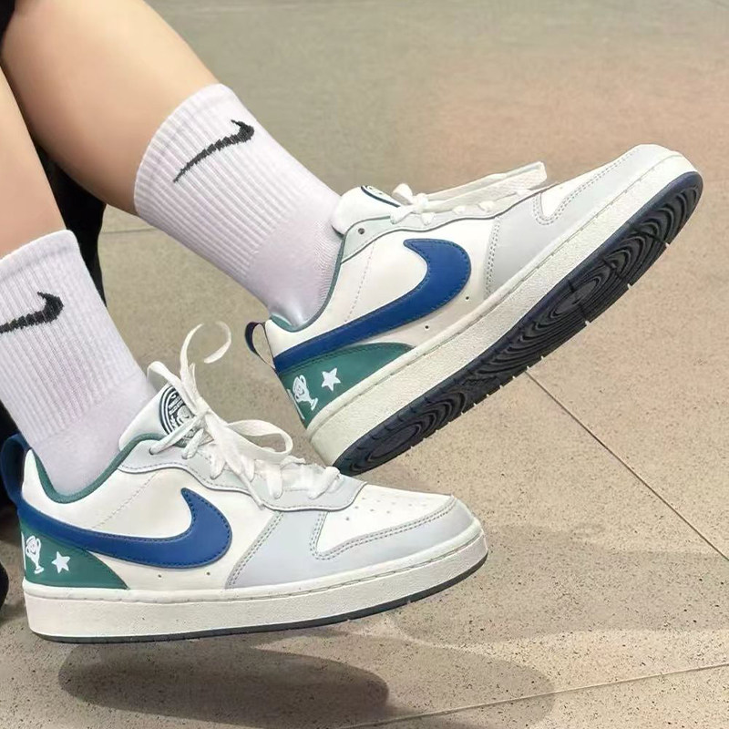 耐克/Nike Court Borough Low GS 女子低帮灰白板鞋 HM3722-141,运动鞋new,板鞋,淘宝优惠券,粉丝福利购,淘宝优惠卷