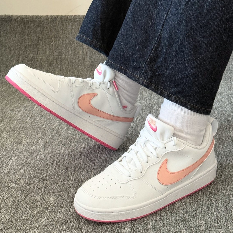 耐克/Nike Court Borough Low 2 粉白女子低帮板鞋DV5456-111,运动鞋new,板鞋,淘宝优惠券,粉丝福利购,淘宝优惠卷