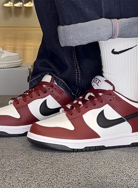 耐克/Nike Dunk Low GS 红白黑女子复古低帮休闲板鞋 FZ4352-600