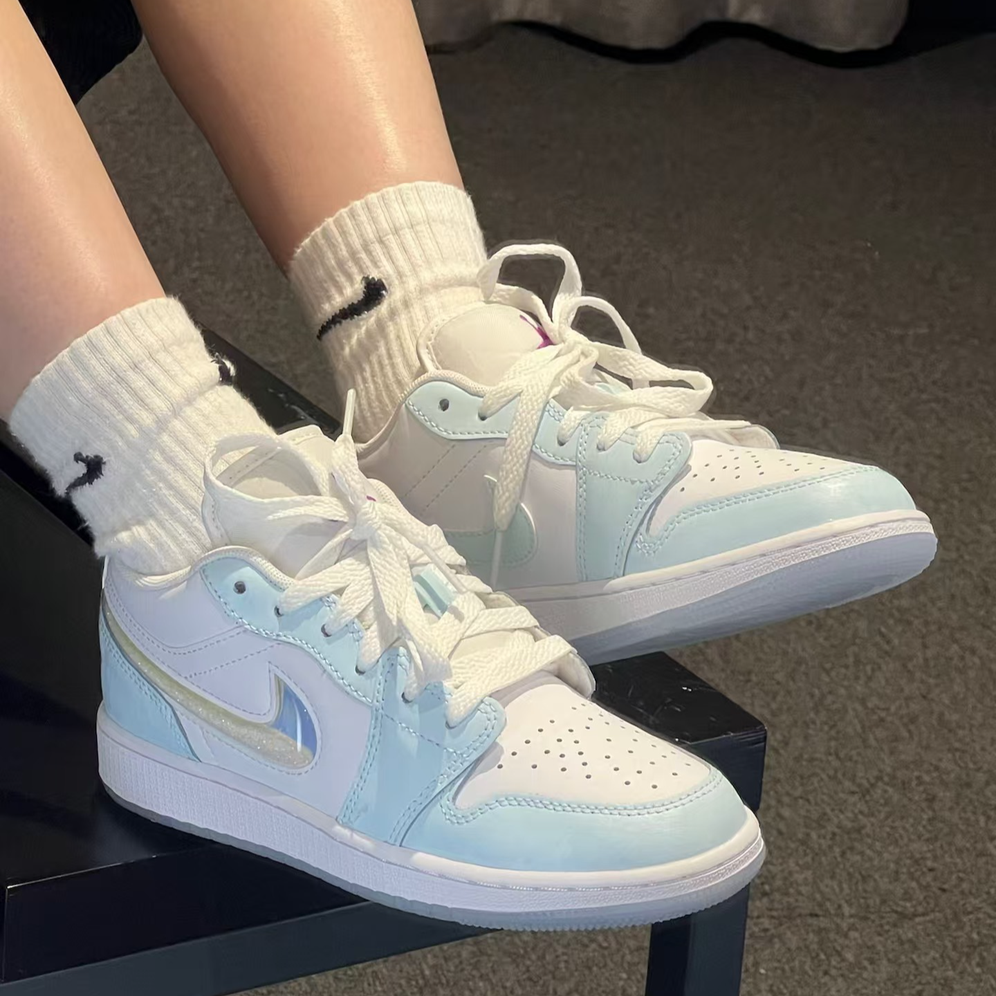 耐克/Nike Air Jordan 1 Low 冰川蓝白低帮 休闲篮球鞋HJ3481-491