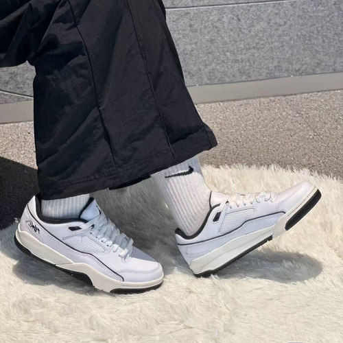 耐克/Nike Jordan Flight Court 黑白低帮复古篮球鞋 HF3255-100