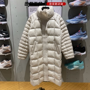 正品耐克女长款棉服23冬季新款运动休闲保暖立领棉外套FB7671-104