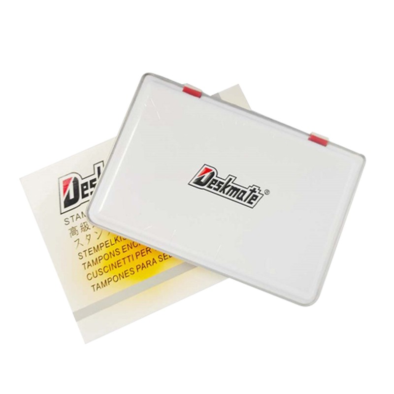 Deskmate光敏印台不晕染印泥印台红色快干印油蓝色油性秒干印尼印章泥盖章财务印泥盒按手印红印指纹光敏印台