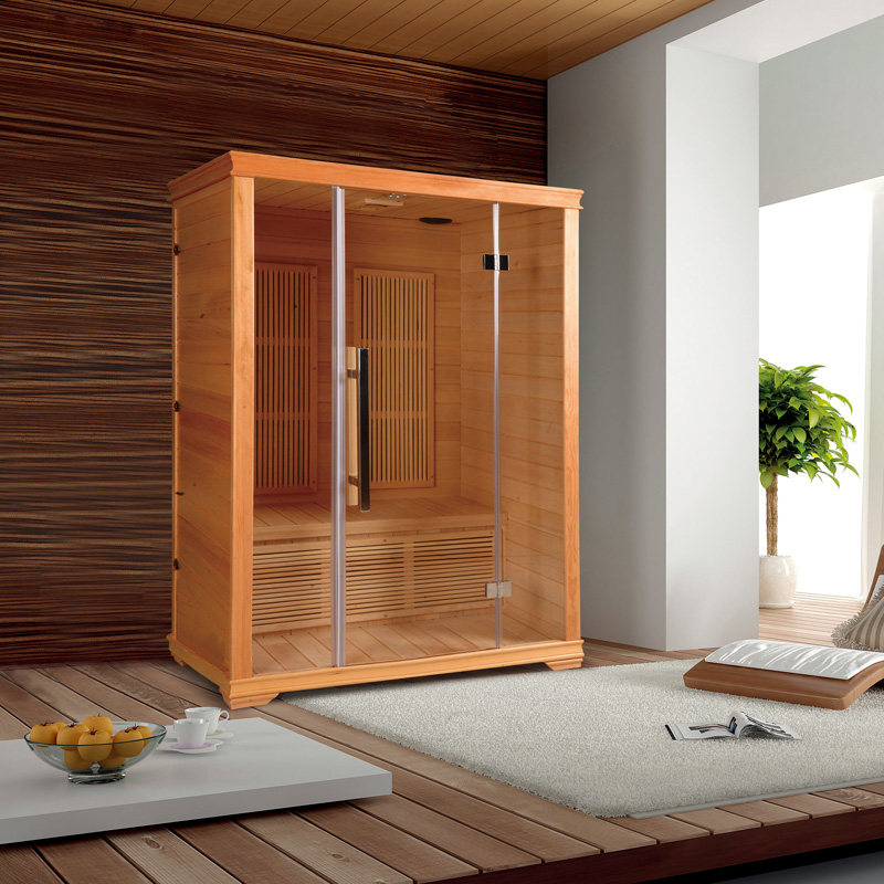 尚雷仕双人汗蒸房熏蒸桑拿房家用干蒸汽房红外光波实木桑拿浴箱