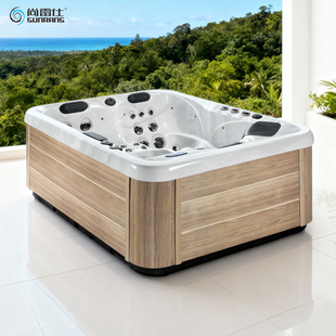 三人位成人豪华户外温泉泡池冲浪SPA按摩智能恒温加热大浴缸