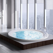 尚雷仕嵌入式 双人浴缸成人家用圆形冲浪按摩冲浪亚克力恒温加热