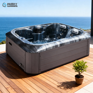 浴缸超大家用户外别墅Spa恒温游泳浴池日式 温泉水疗按摩水中跑步