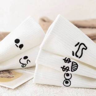 袜子女春秋冬季 学生袜日系夏天潮白色学院运动长袜 中筒袜薄款