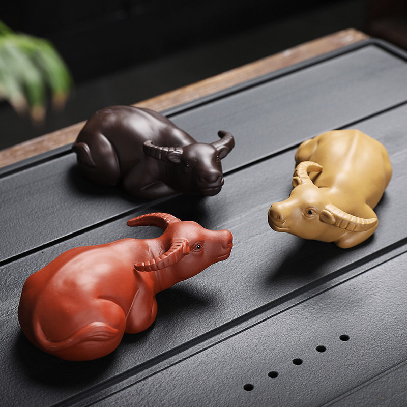 紫砂茶宠牛转乾坤茶道茶台创意摆件可养玩物生肖可爱工厂直价