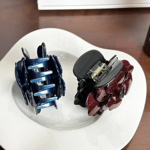 醋酸板材立体玫瑰花抓夹优雅百搭