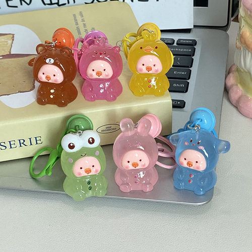 树脂立体卡通夜光动物小猪脸diy