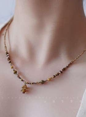 原创中古vintage捷克琉璃项链