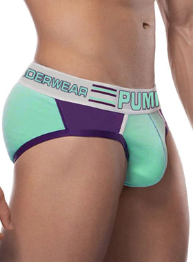 拼色三角裤性感低腰激凸囊袋裤衩棉质舒适小三角MP221紫色绿色