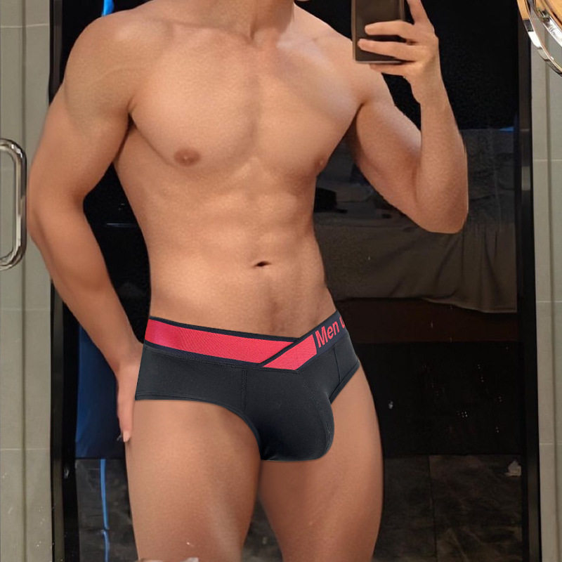 新款 大V领三角裤莫代尔激凸囊袋低腰柔软舒适裤衩MP280红色白色,女士内衣/男士内衣/家居服,男三角内裤,淘宝优惠券,粉丝福利购,淘宝优惠卷