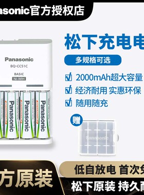 松下五号七号高性能充电电池话筒ccd相机空调电视遥控器闹钟儿童玩具鼠标键盘适用5号7号CC51标准充电器套装