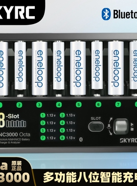 SKYRC NC3000 Octa智能5号7号充电器多功能工作模式八槽独立AA/AAA充电放电活化循环分析仪