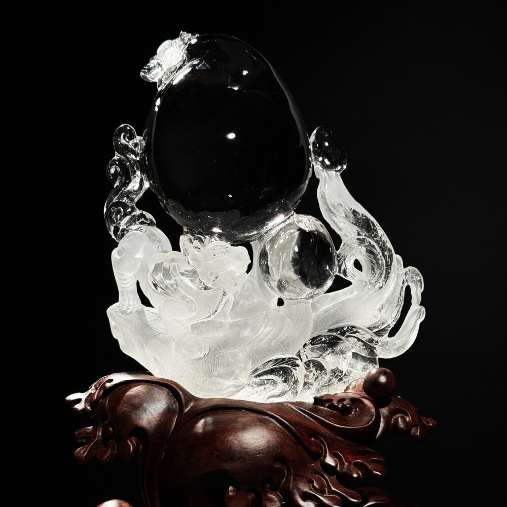 天然白水晶雕刻桃子寿桃貔貅福禄寿摆件摆设祝寿礼品送老人客厅