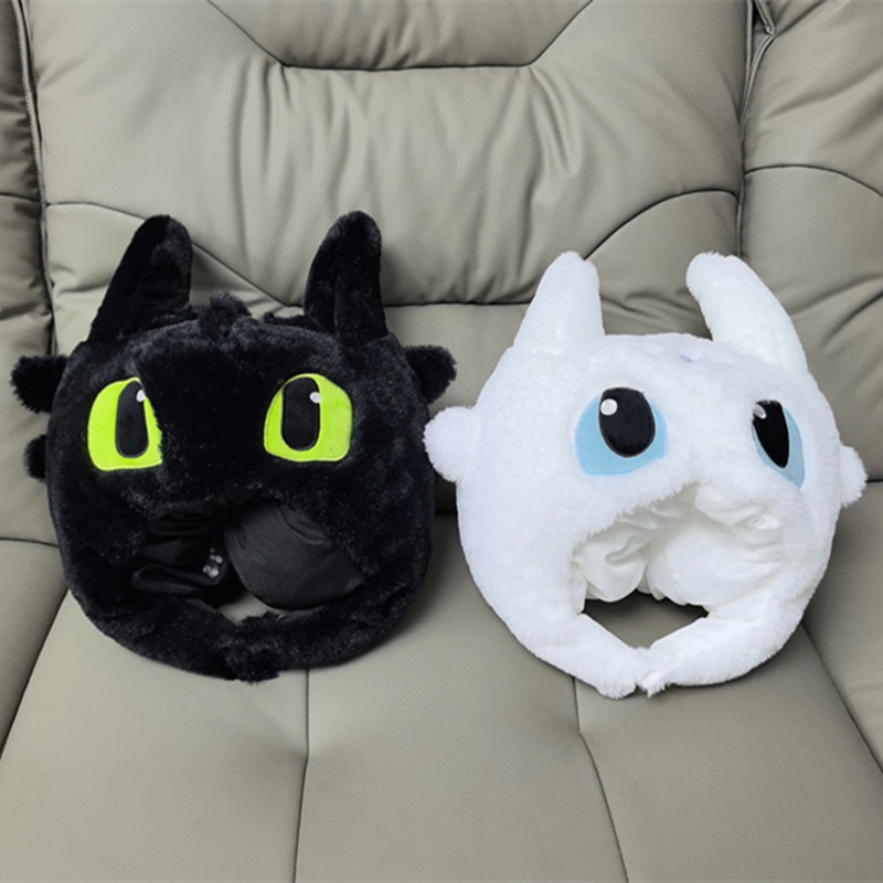 北京园区同款驯龙高手无牙仔头套没牙仔光煞夜煞毛绒帽子纪念品