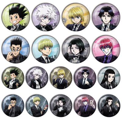 全职猎人吧唧谷子周边铁底胸徽章奇犽库洛洛旅团长西索动漫挂件M