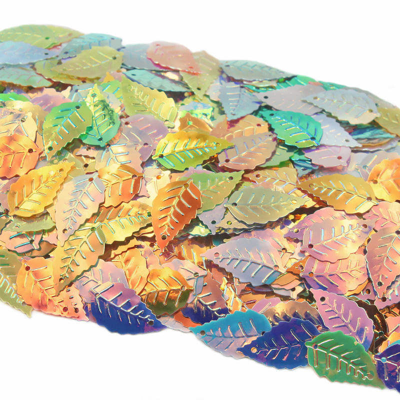 大小树叶子diy手工耳环亮片演出服装装饰亮片圣诞树金光幻彩珠片