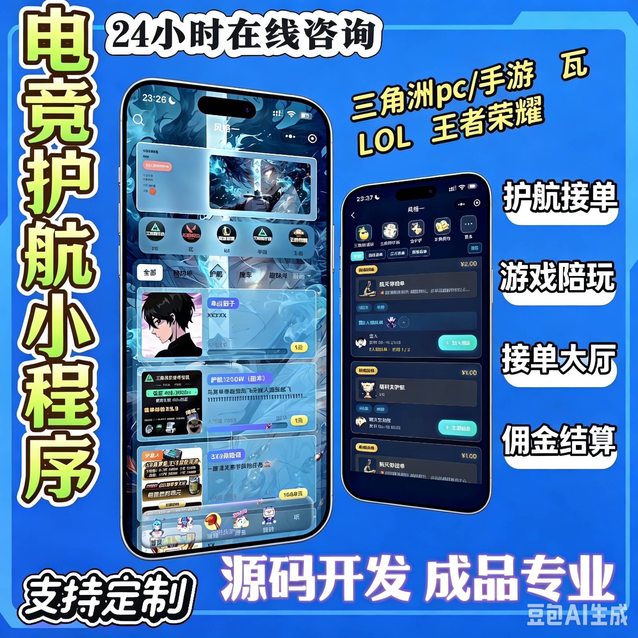 三角洲护航小程序定制开发模板卡通/动漫/插画设计