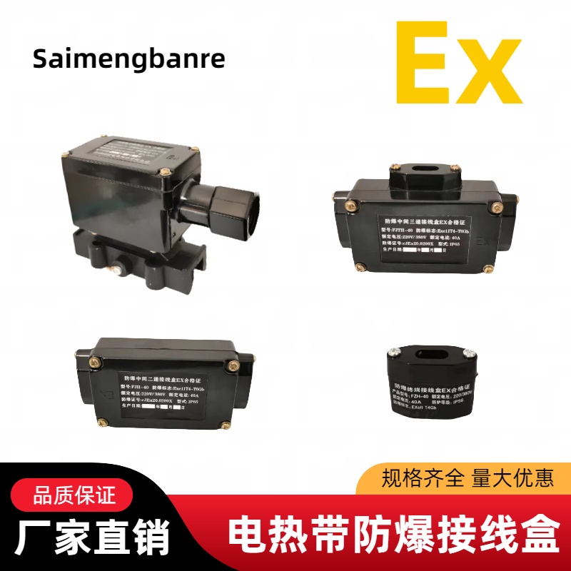 电伴热带电源接线盒 FJH-2直通二通尾端终端三通防爆配件接线盒
