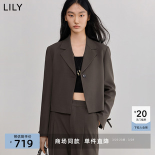 【商场同款】LILY2025春新款女装设计感时髦休闲通勤西装外套短款