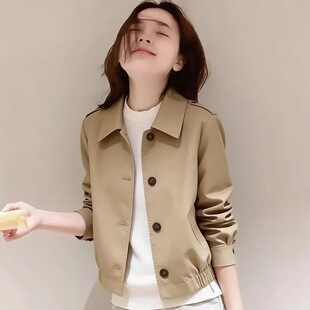 2026春季新款今年流行爆款小香风巨好看的小个子卡其色风衣外套女