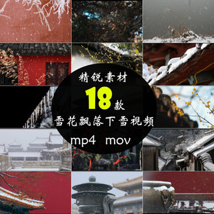 下雪花动态背景场景观飘落的雪景实拍摄抖音快手剪辑短片视频素材