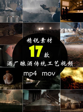 传统非物质文化酿酒技术背景工艺白酒厂作坊踩曲发酵实拍视频素材
