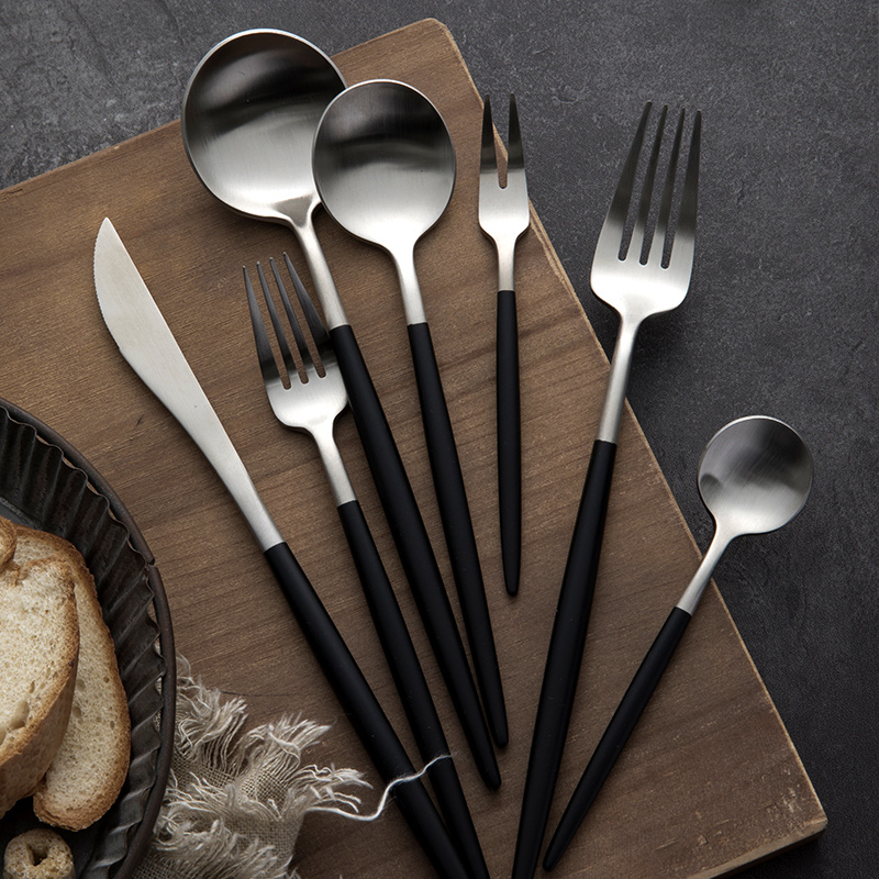 奶奶304不锈钢西式黑银牛排刀叉