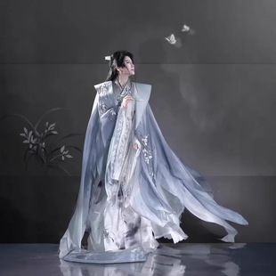 原创男士汉服君子兰国风大典同款男女通款斗篷水墨明制披风交领