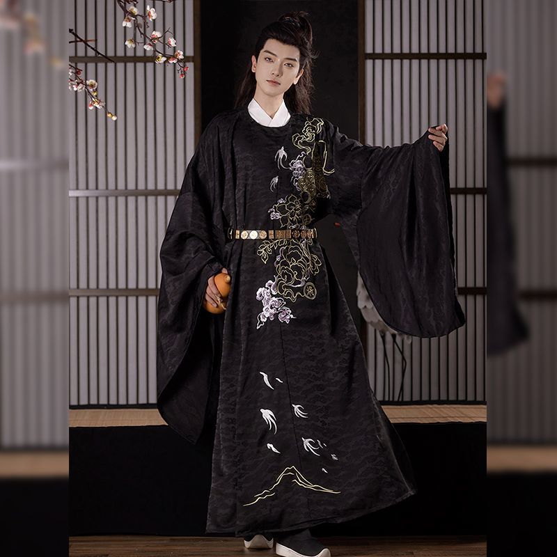 秋冬原创汉服2026新款圆领袍唐制古装绣花男款中国风日常古风套装图片