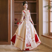 龙凤褂嫁衣小个子秀和服 婚服修身 香槟色秀禾服新娘2026年新款 中式