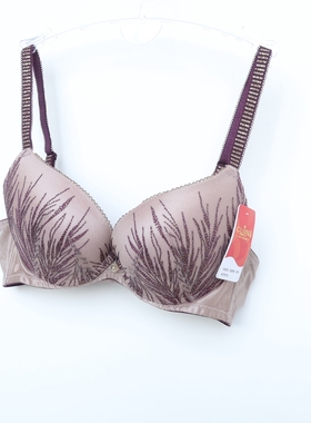 古系列70BC/75BC/80C断码上薄下厚刺绣聚拢文胸立挺GJ-G823深紫