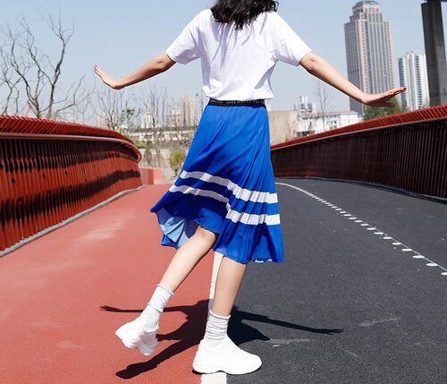 专柜正品断码夏优美女生雪纺腰裙