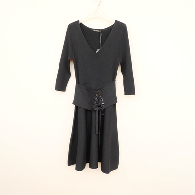 正品超值女春秋七分袖冰丝针织裙