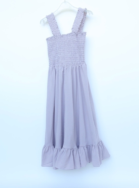 CC系列/L正品断码女夏重磅泡泡纱高腰吊带裹胸裙2C308018紫罗兰