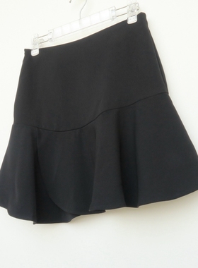 麦系列/S专柜正品 女春秋黑色乔其垂坠高腰鱼尾短裙半身裙7A6585