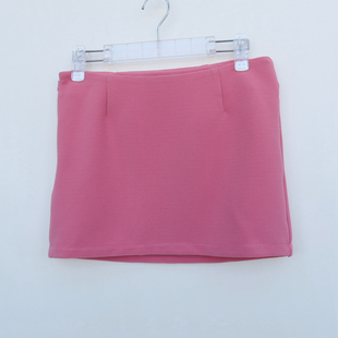 女夏薄梅红色包臀迷你短裙腰裙4E9073 折扣 艾格淘特M L专柜正品