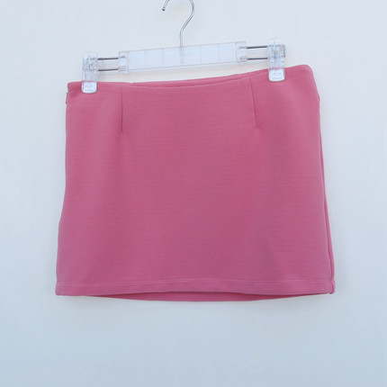 艾格淘特M/L专柜正品折扣 女夏薄梅红色包臀迷你短裙腰裙4E9073