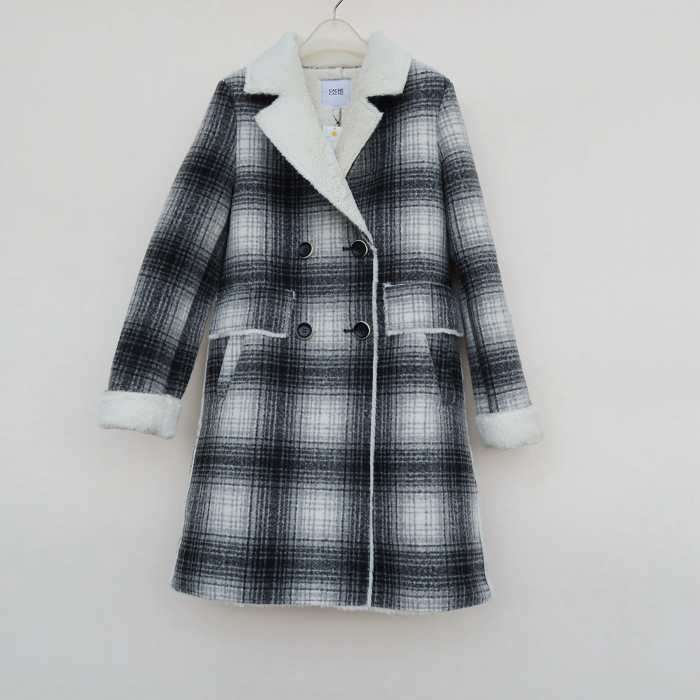 专柜撤柜正品中长仿皮草外套大衣