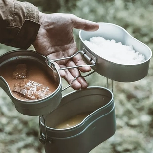 露营 BC野炊煮饭野营单兵饭盒战斗二型饭盒山岳饭盒