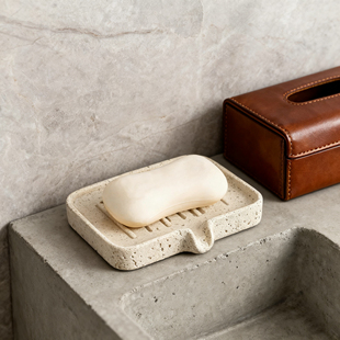 北欧风格肥皂盒壁挂式香皂盒肥皂架沥水免打孔家用卫生间浴室置物