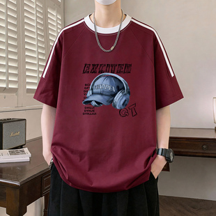 春夏季 休闲运动搭配大童学生时髦潮流 T恤休闲男装 帅气青少年短袖