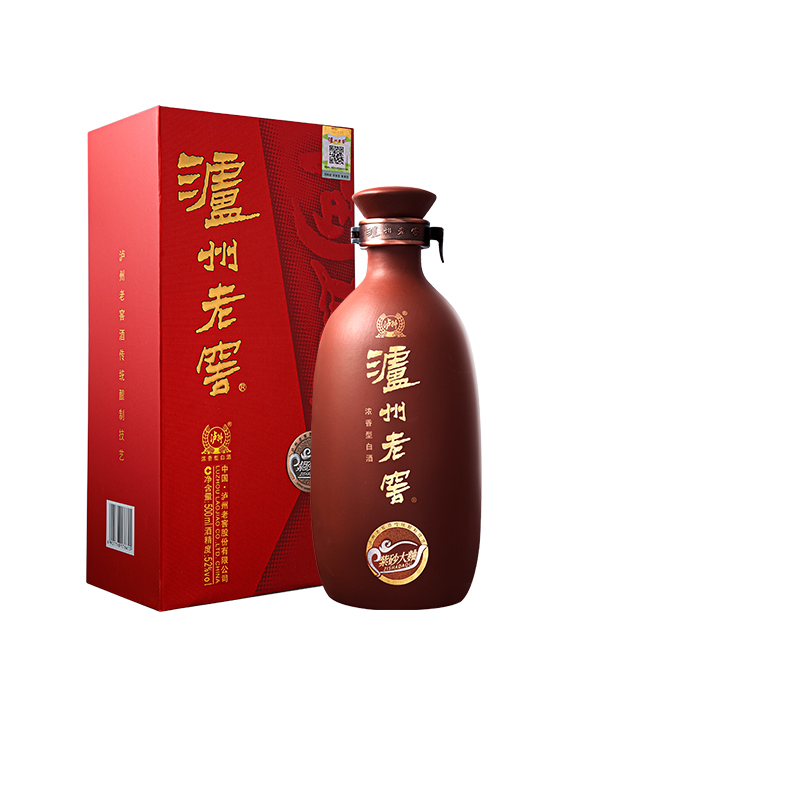 泸州老窖紫砂大曲(红)52度500ml单瓶礼盒装浓香型白酒婚宴红陶