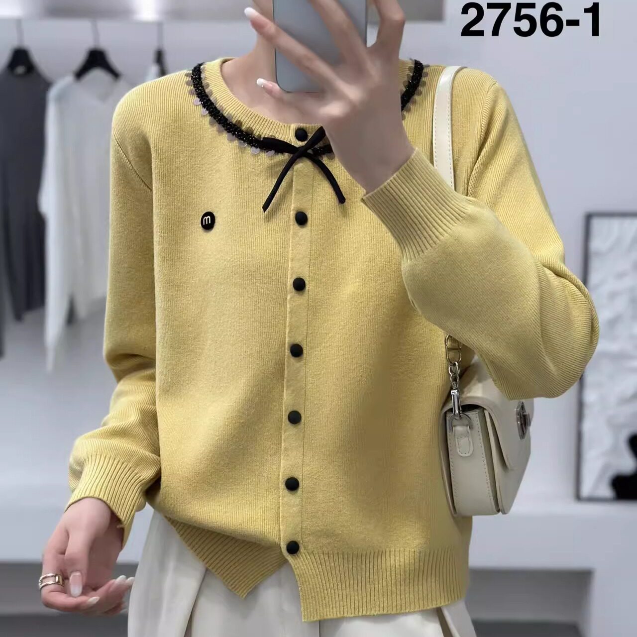 小香风圆领亮片蝴蝶结针织开衫2025年秋冬新款精致钉珠气质款毛衣,女装/女士精品,毛针织衫,淘宝优惠券,粉丝福利购,淘宝优惠卷