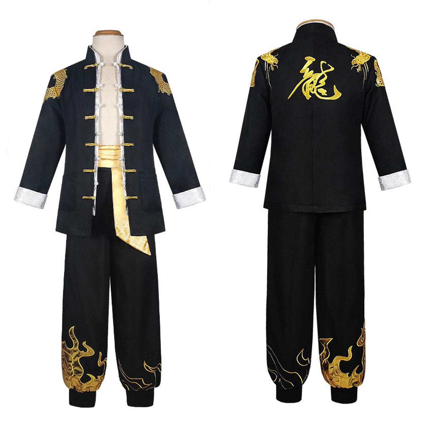 武术服永劫无间季沧海龙之影龙之道精武魂黑色唐装cosplay男装