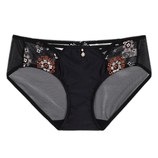 布迪设计 商场同款欧典风情低腰三角裤内裤女镂空蕾丝透气提臀