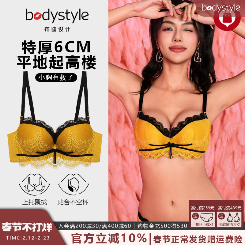 布迪设计内衣女小胸聚拢防下垂女士胸罩文胸新款性感蕾丝特厚套装